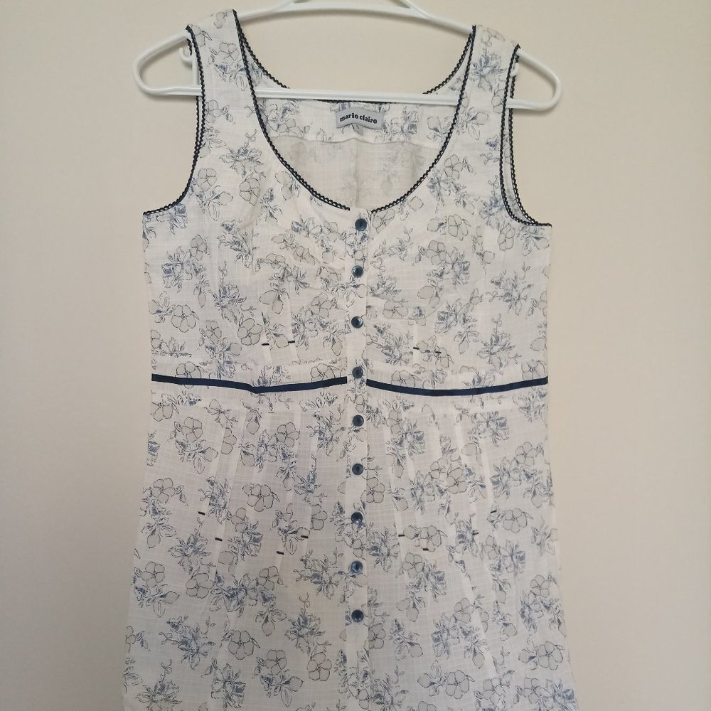 Floral sleeveless tunic top,  size S